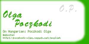 olga poczkodi business card